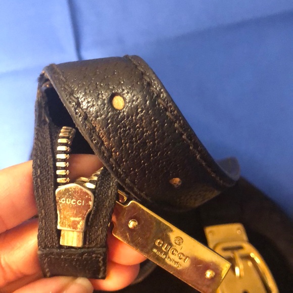 Black Gucci Canvas Horsebit Hobo Style Bag - Picture 8 of 9